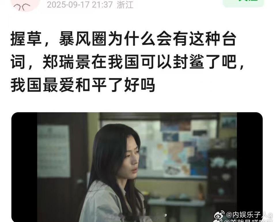 全智贤暴风圈台词无语…我们国家要是偏好战争…那世界上没几个爱好和平的了[微笑] 