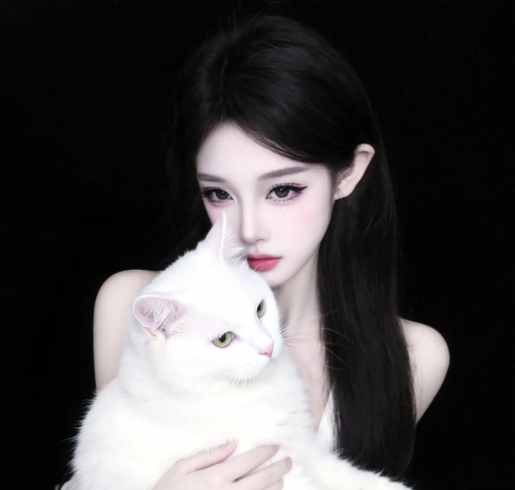 温柔女形象清新淡妆造型 高颜值清纯美妆 女生图技巧教学 美妆建模