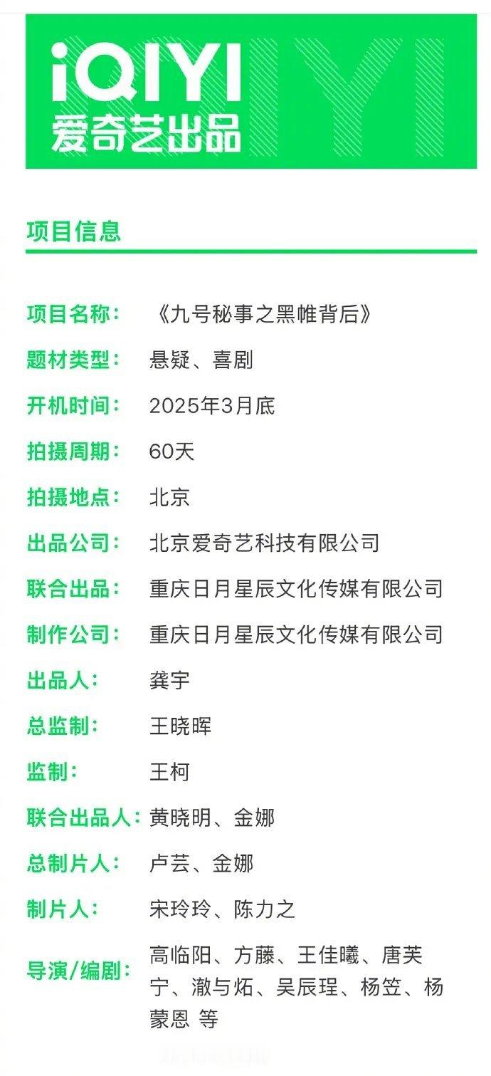 ？？天哪，🥝要拍中国版9号迷事。。。跟BBC合作的，而且编剧有杨笠杨蒙恩。。。