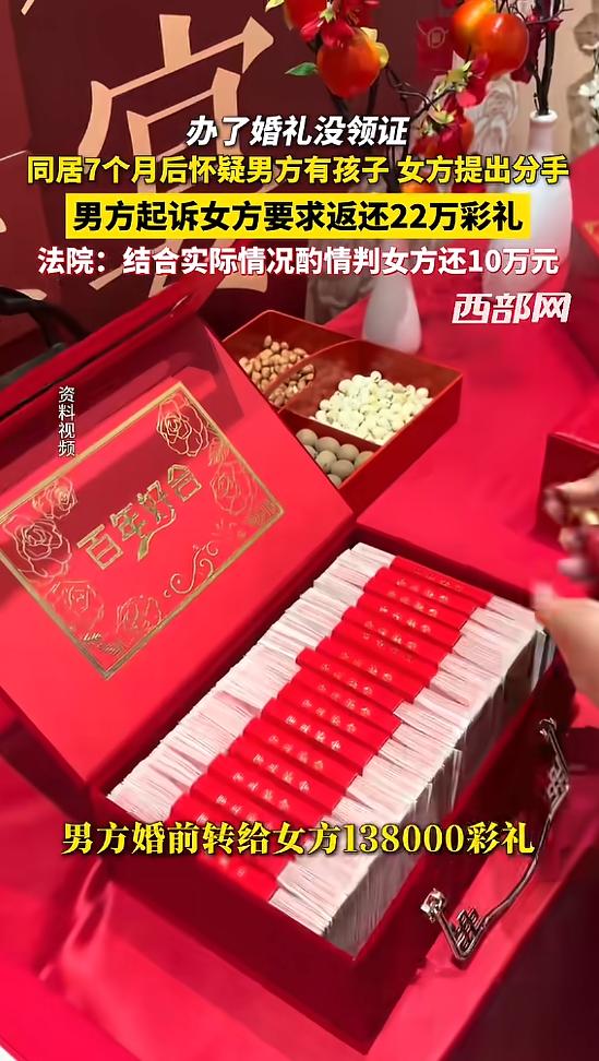 浙江一男子花费二三十万举办盛大婚礼，却迟迟未与女友领取结婚证。同居七个月后，女友