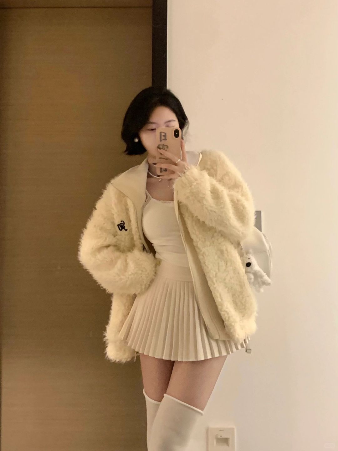 165/120 微胖穿搭 当然要穿羊羔毛外套啦