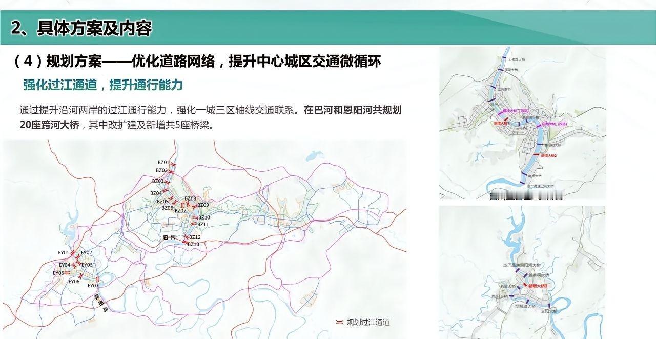 没想到巴中十五五期间规划建设市区新增这么多大桥，巴州区新增和改造各有2座，恩阳区