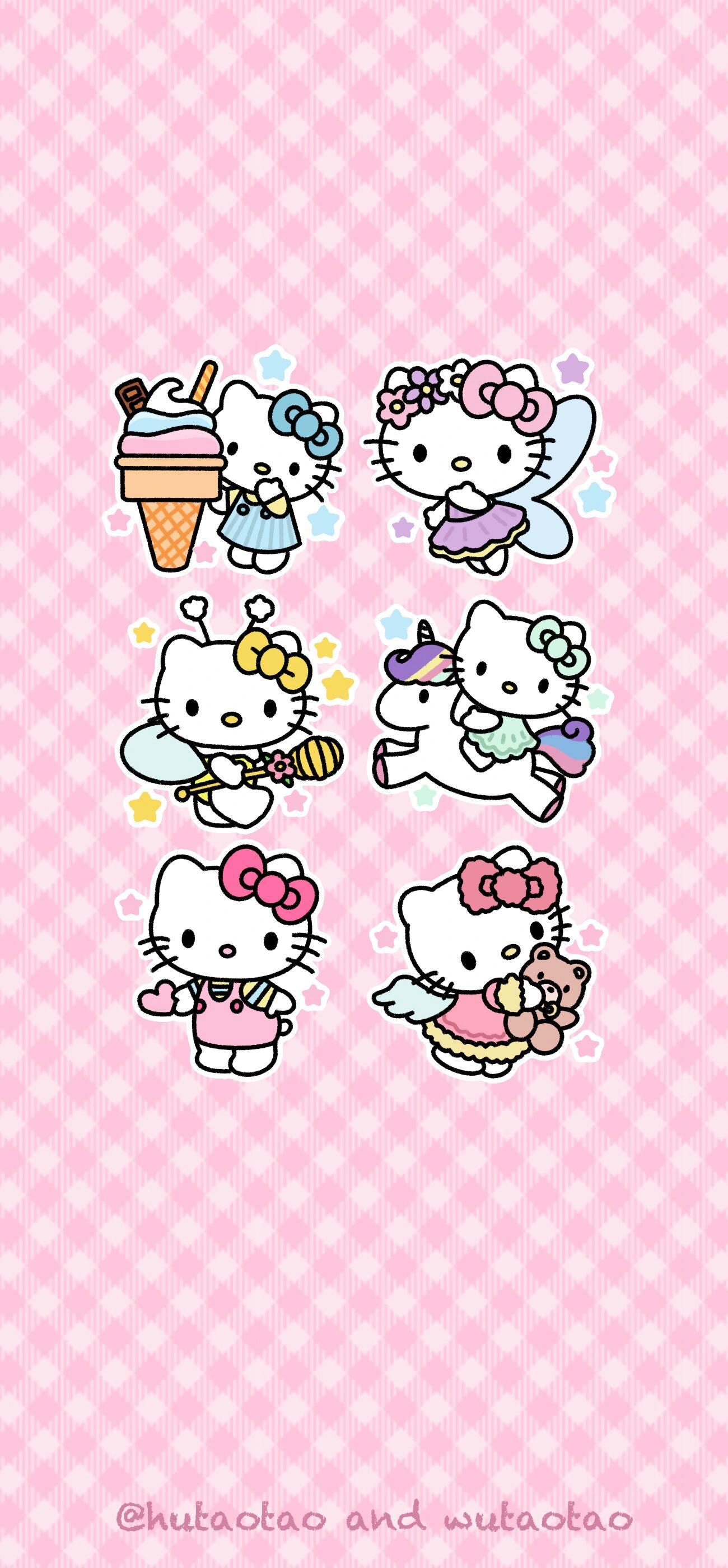 格纹Kitty可爱壁纸🎀 