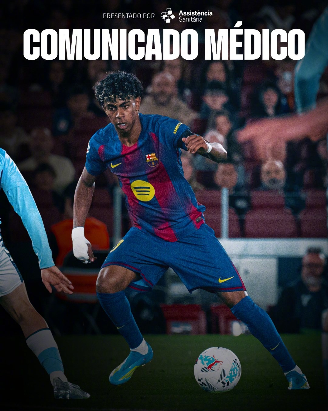 ❗️ 【伤情通报】经相关检查确认，一线队球员亚马尔左腿股二头肌受伤。球员将接受保