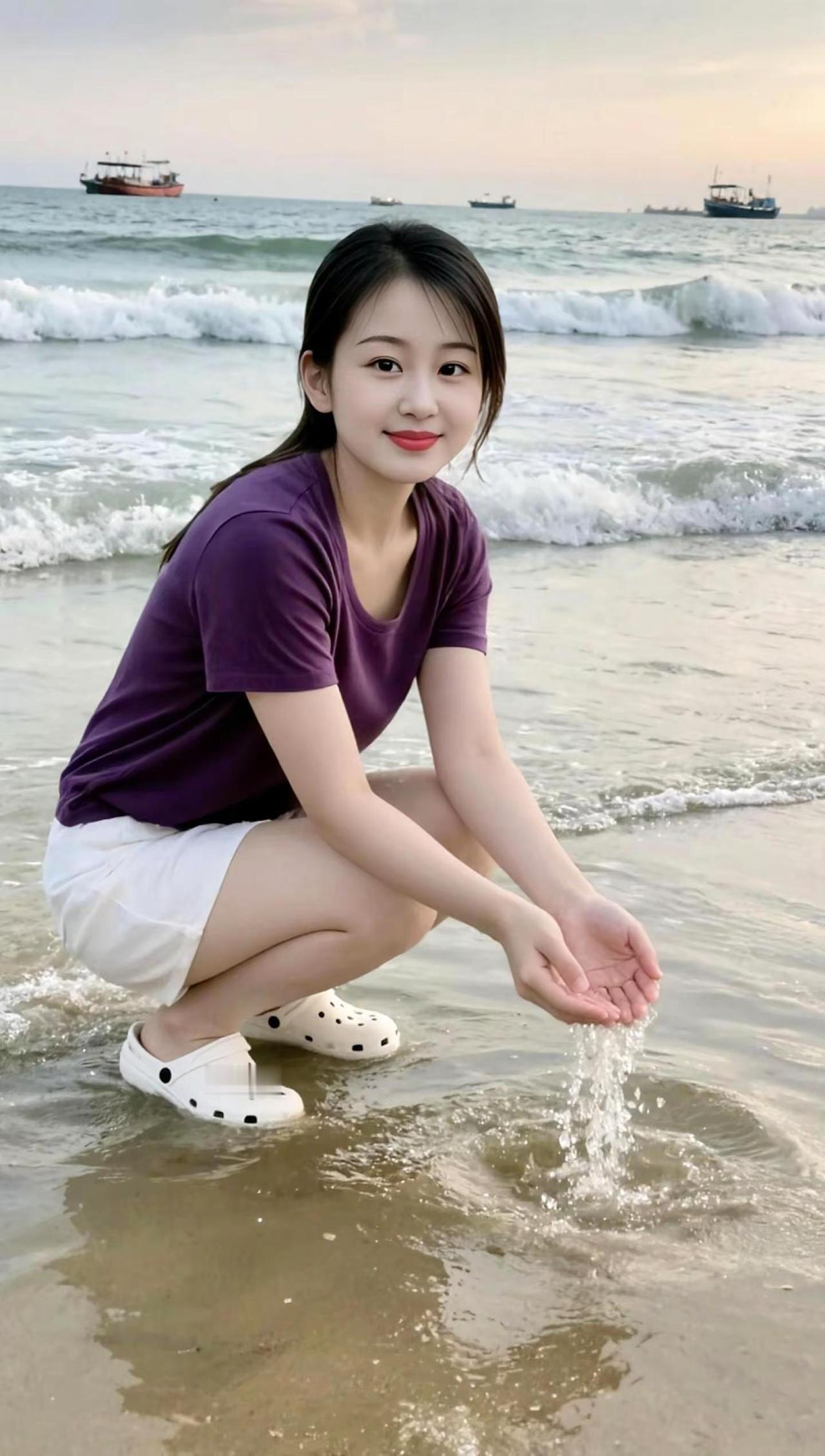 清新自然 素颜照治愈系 AI海滨生活照 ai创作全新升级