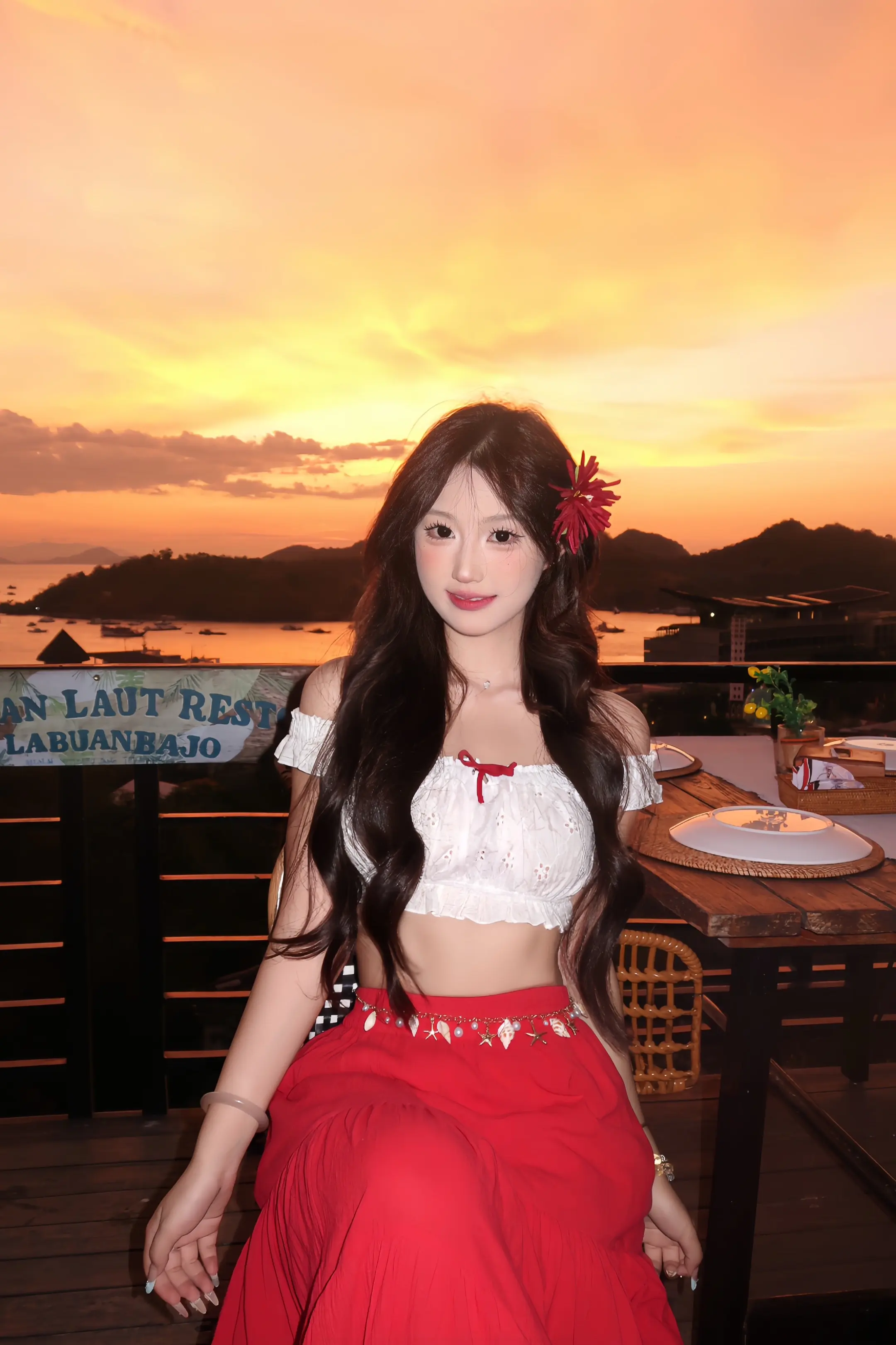 科莫多的晚霞巨美！！！