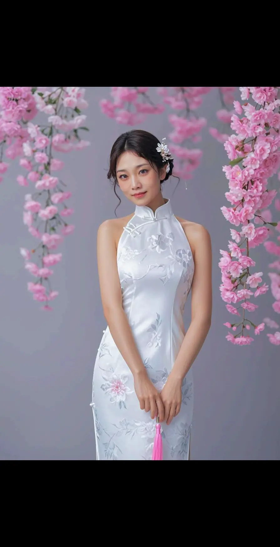 AI花下旗袍韵