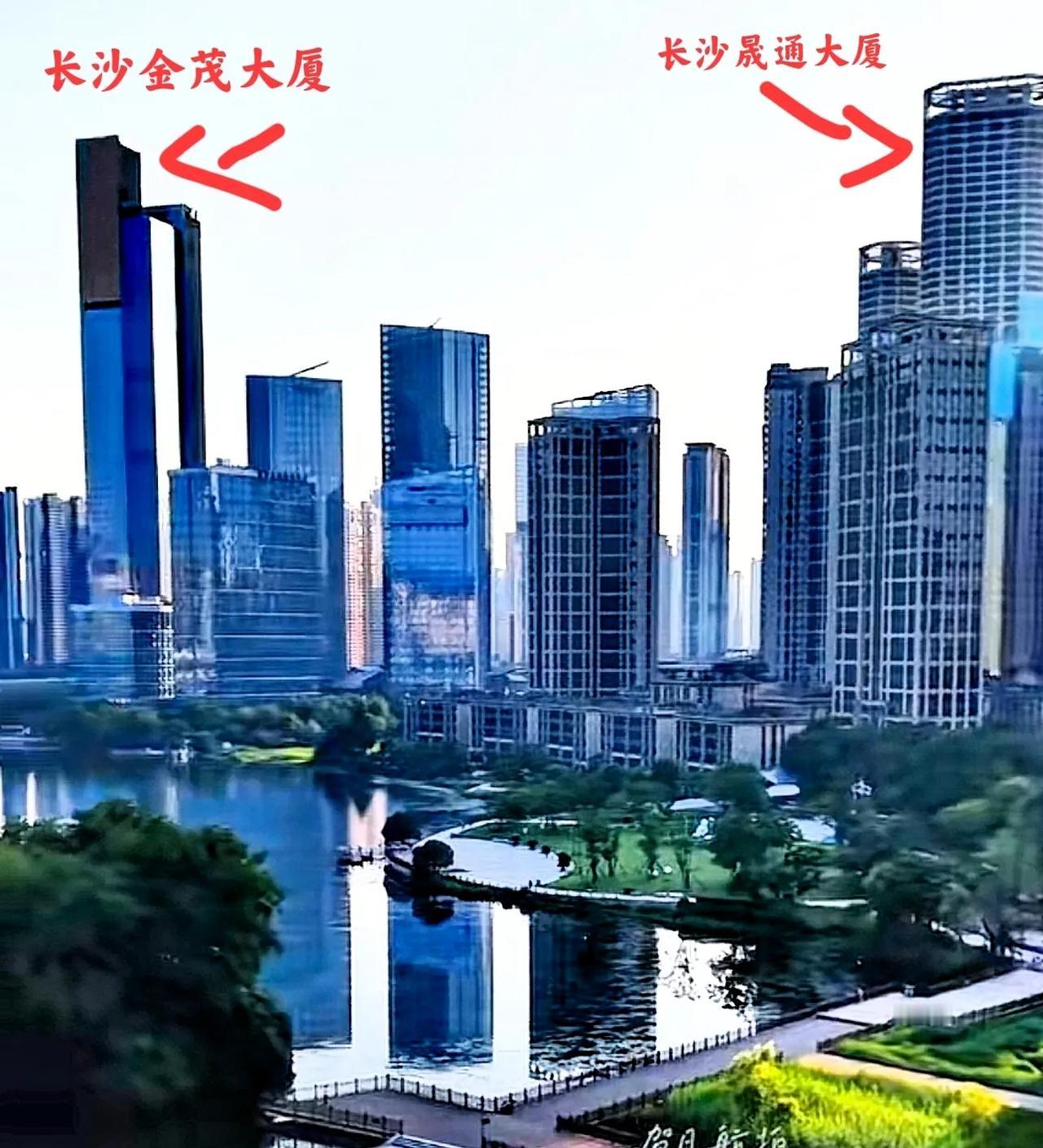 说实话，长沙梅溪湖的金茂大厦与长沙梅溪湖的晟通大厦，这两个建设时间，谁先完成的区
