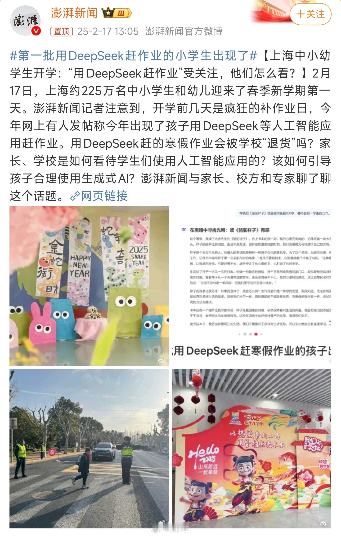 第一批用DeepSeek赶作业的小学生出现了 还是没用对地方，一般估计只有作文或