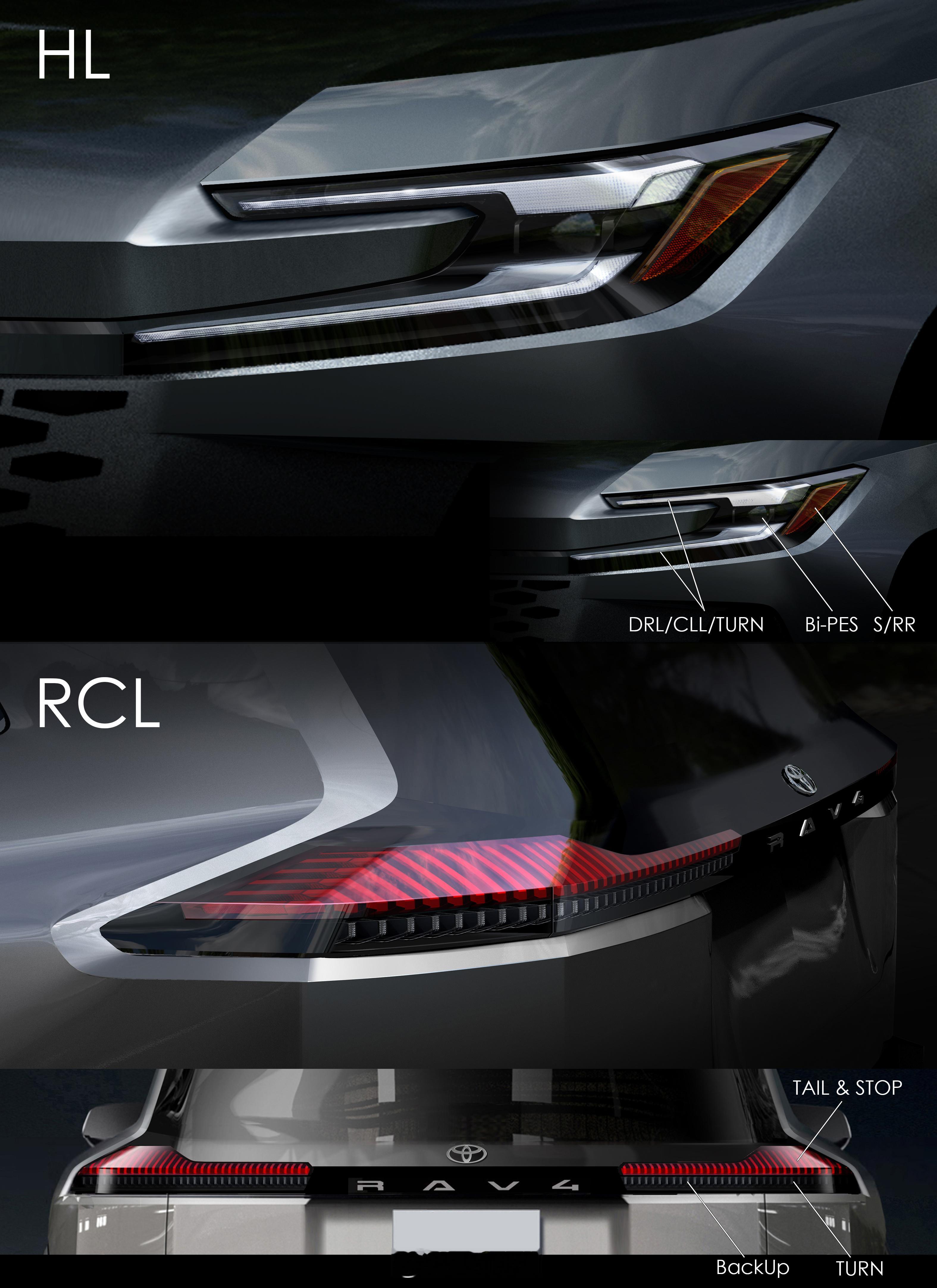 全新丰田RAV4车灯设计图 来看一组全新丰田RAV4前灯 & 尾灯高清设计图，整