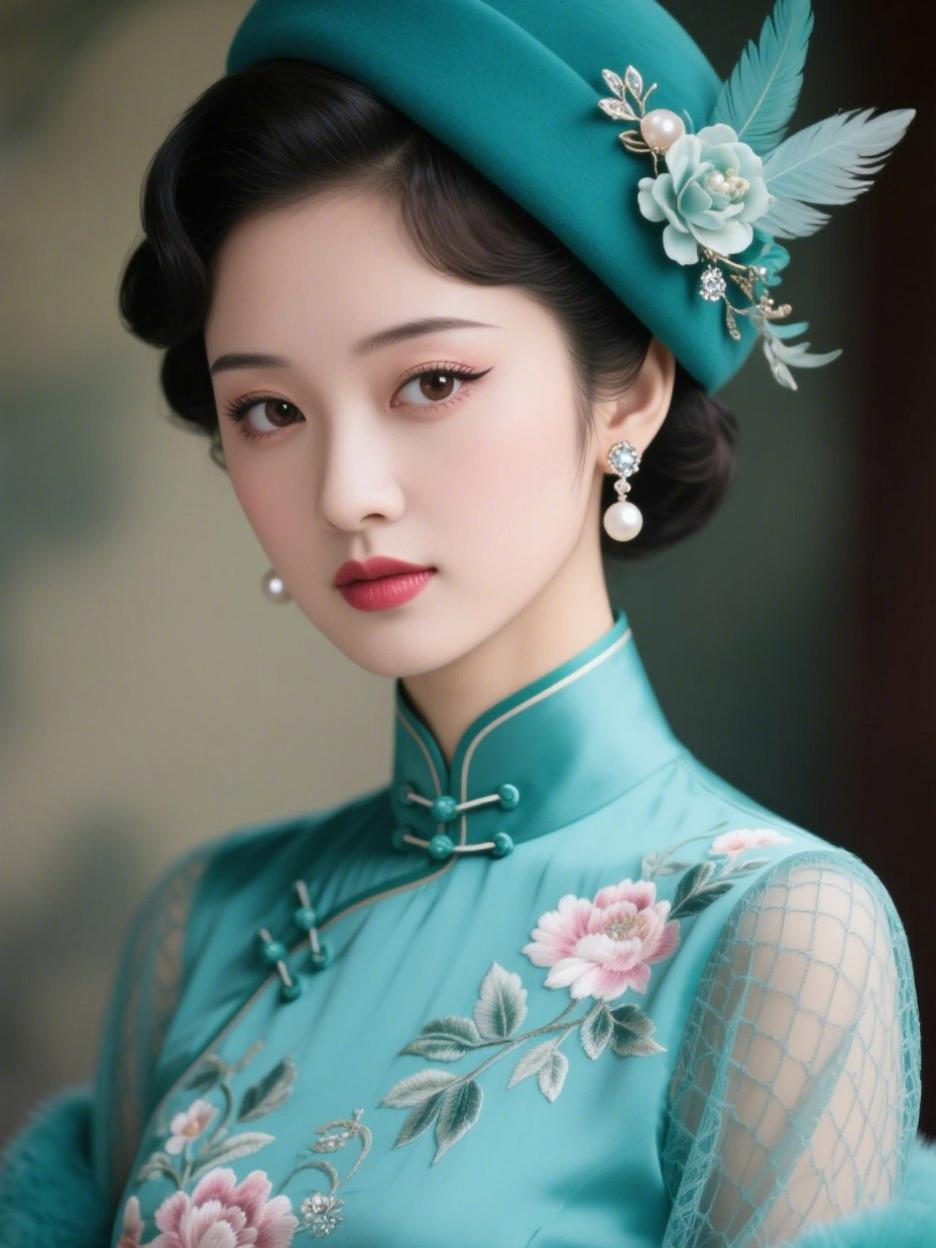 《东方韵，旗袍魂》
 
一针一线，缝进江南的烟雨
一寸一厘，裁出东方的诗意
斜襟