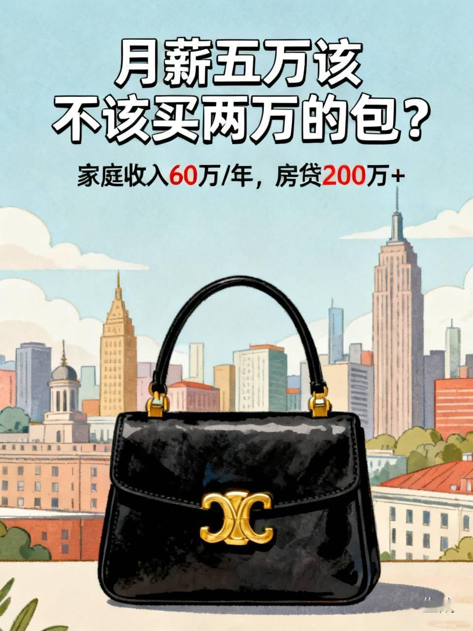 月薪五万该不该买两万的包？

最近有个家庭话题，引发了很多网友讨论。
一位大厂I