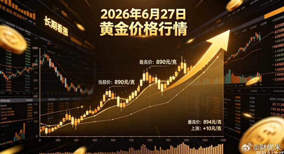 6月27日早间金价速报！国际金价一夜大涨超10元/克，长期看涨逻辑不变午安，今日