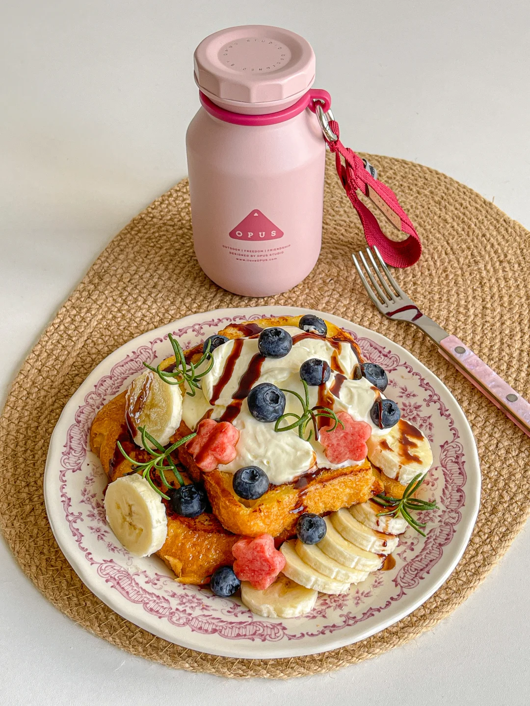 经典早午餐🍞香蕉蓝莓奶油法式吐司🍌美式