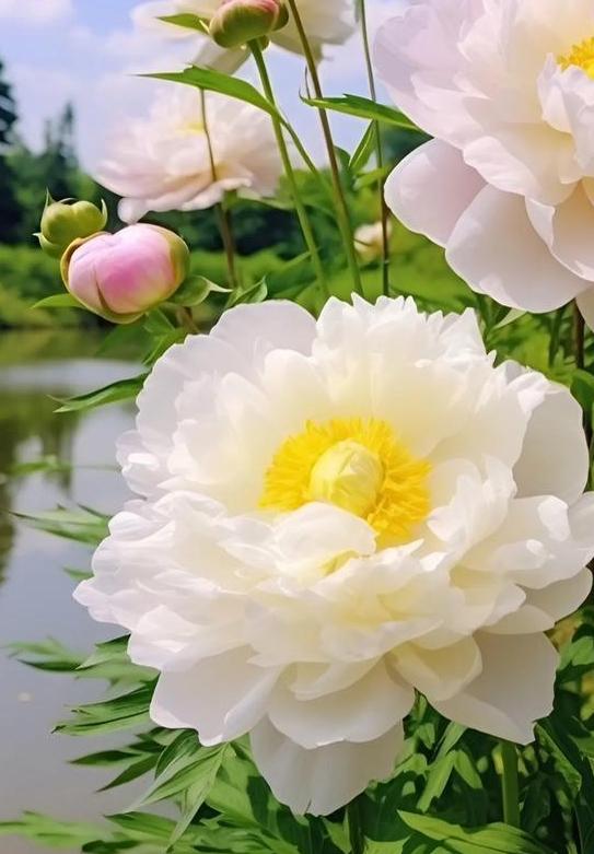 分享一张花开的照片庭前芍药妖无格，池上芙蕖净少情。