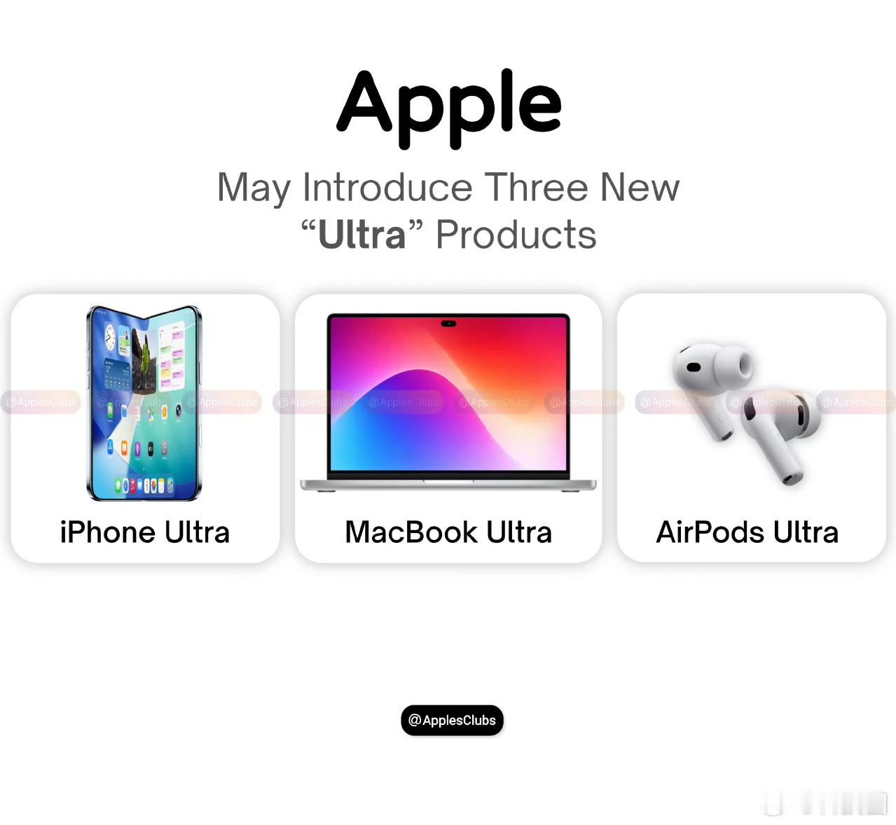 苹果将推出多款Ultra新品目前消息称，大折叠iPhone Ultra苹果首款大