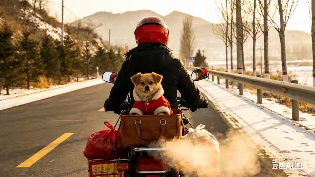 故事讲的是在北京打工的河南某女士春运返乡，在备齐年货后在摩托车后座专门定做铁笼，