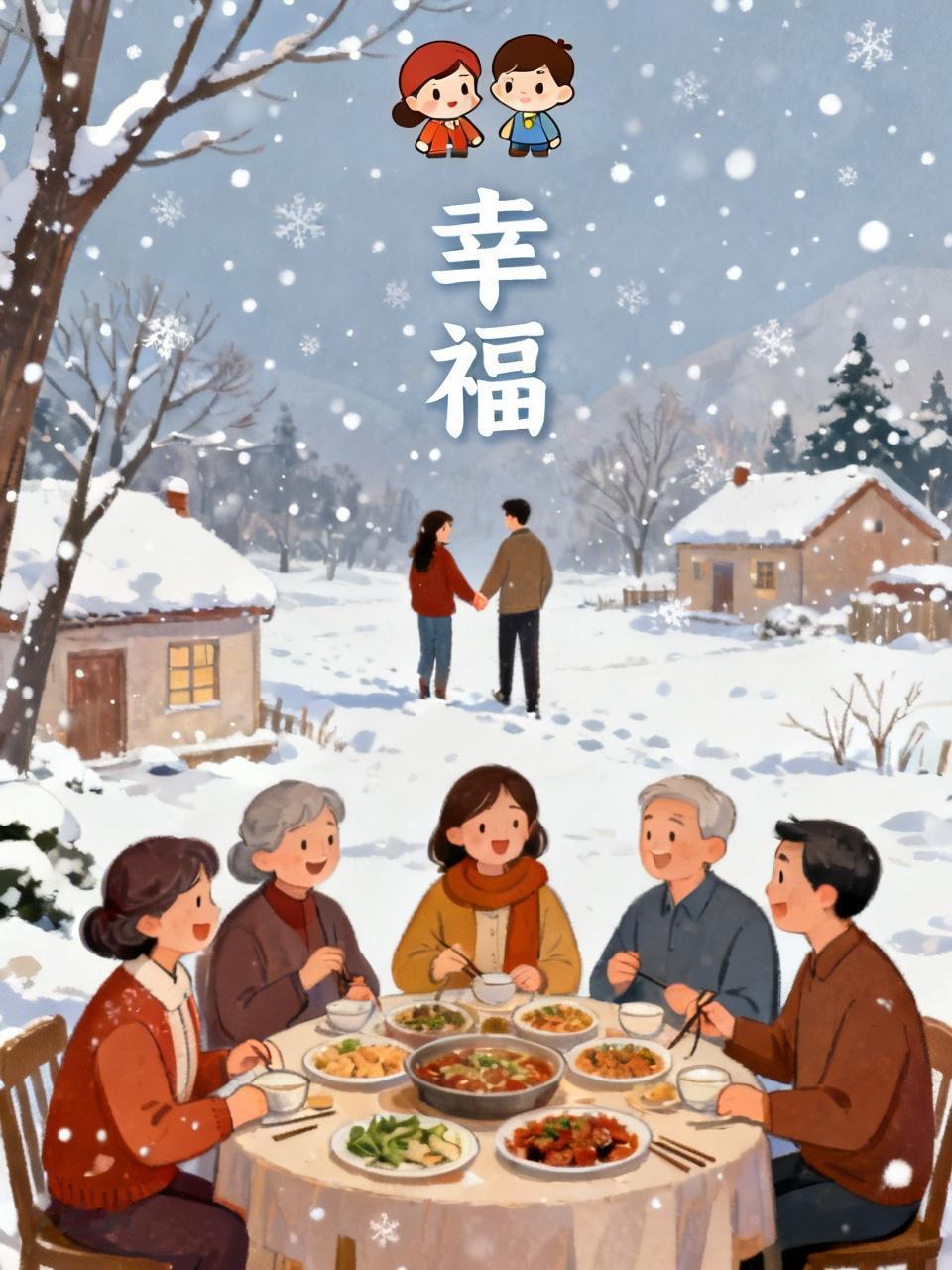 一句话简单概括什么是幸福? 幸福就是在平淡日子里，有家人围坐身旁，粗茶淡饭也吃得