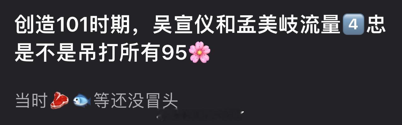 创造101时期吴宣仪和孟美岐流量4️⃣忠是不是吊打所有95🌸？ ​​​