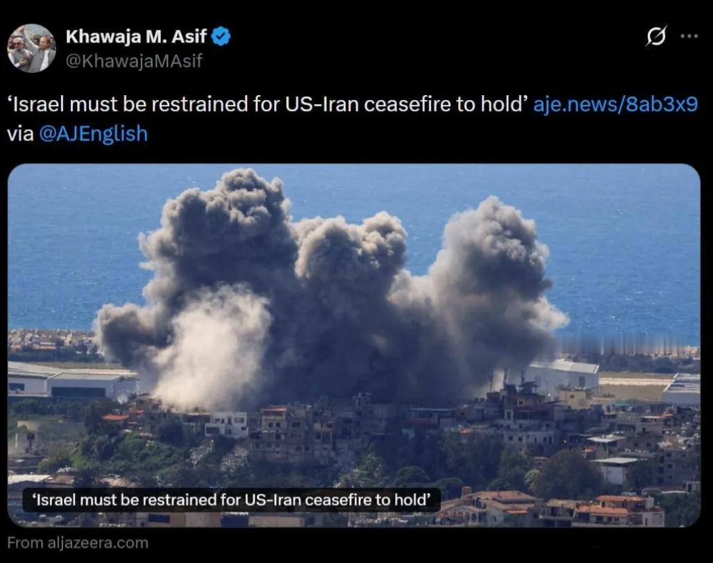 美以伊的战火之所以停不下来，巴基斯坦国防部长说出了原因！

巴基斯坦国防部长阿西