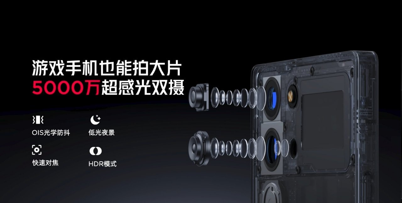 红魔 10S Pro 系列前置屏下 ：16MP（豪威 OV16A1Q），后置： 
