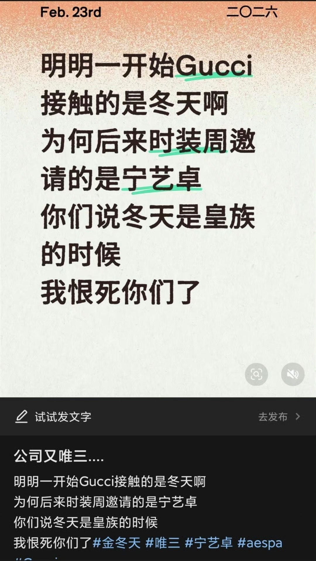 只知道宁艺卓被邀请了金玟庭没有