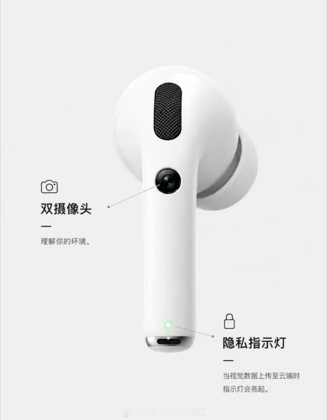 带摄像头AirPods实机演示曝光耳机加个摄像头能有什么好用处当然我觉得没必要你