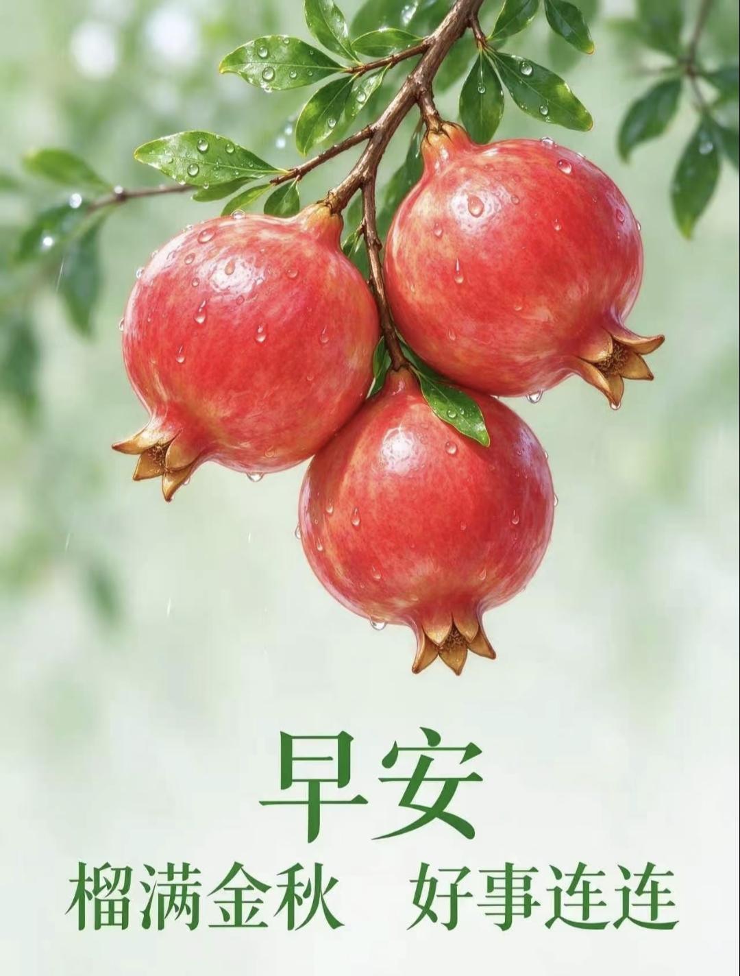 ​满枝红榴添家运，万粒珠光聚财气传统文化 传递正能量 绘画 祝福