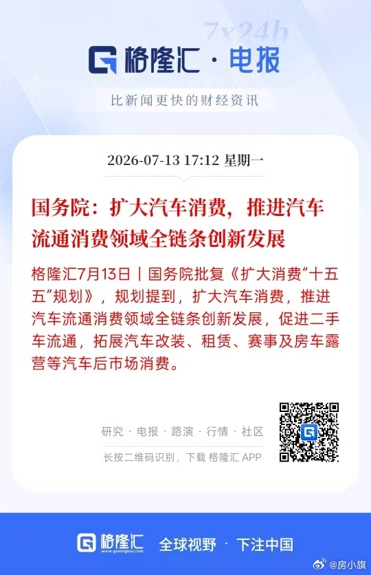 好政策来了！重大利好！【《扩大消费“十五五”规划》:持续巩固资本市场稳中向好发展