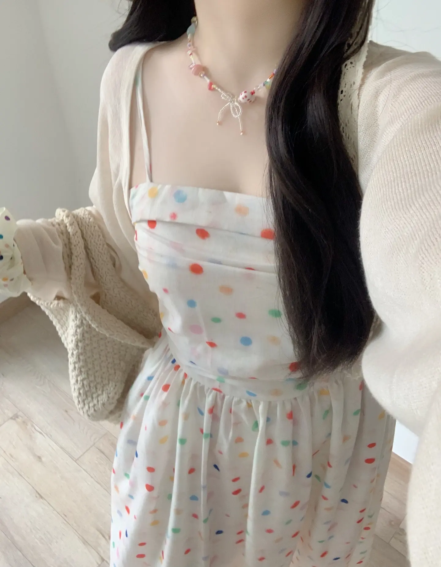 彩色波点好可爱！