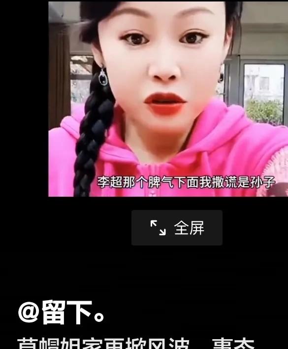 草帽姐视频里自曝家丑，媳妇出轨、李超家暴还砸坏了椅子。


家暴砸东西这事儿网上