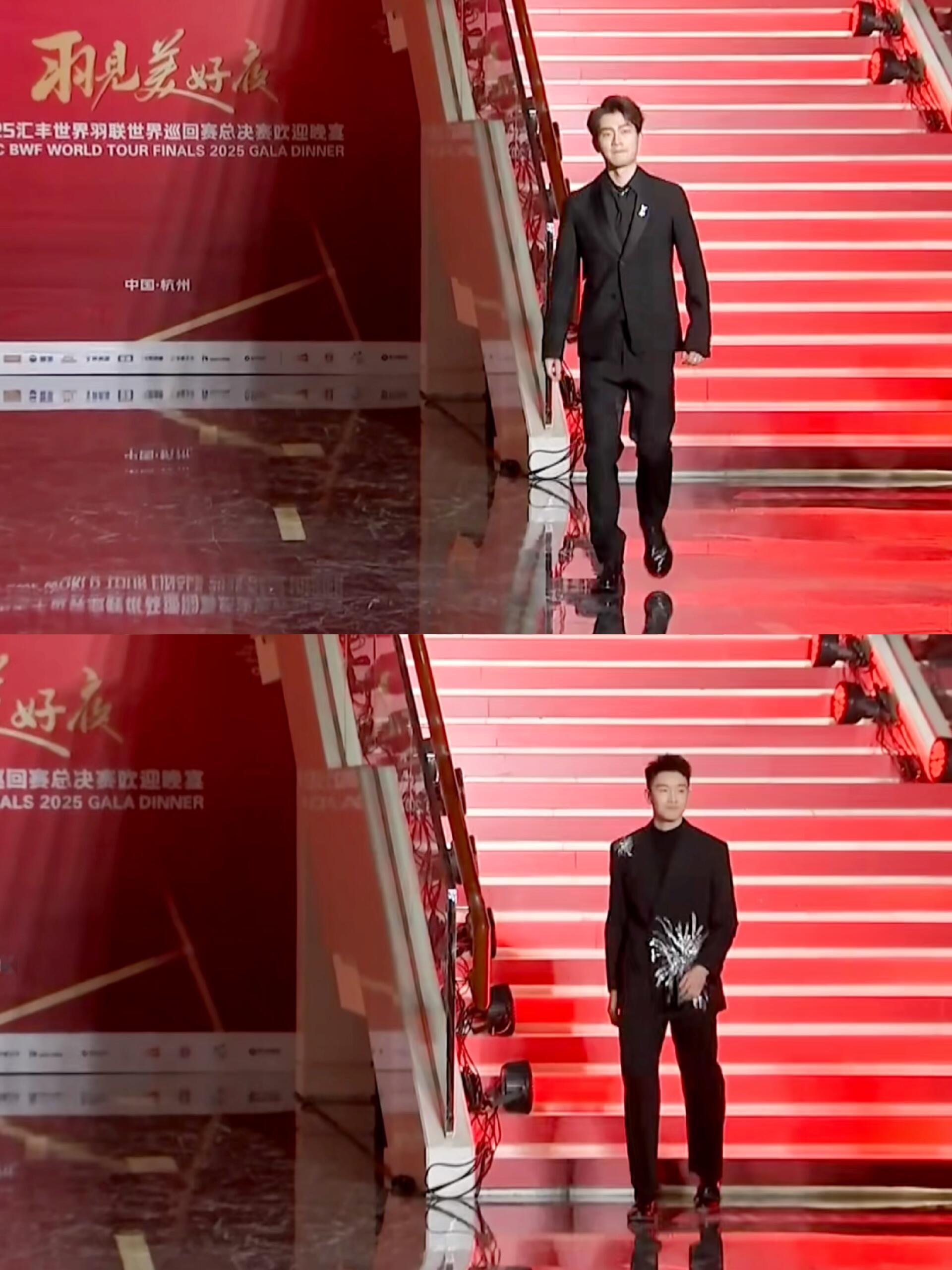 王昶黑西装亮相总决赛晚宴黑西装加金边眼镜帅度爆表，妈选义乌潮品成亮点，儒雅贵气兼