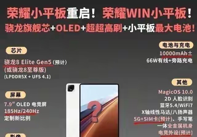 7.9寸+10000mAh+实体SIM卡！荣耀这波真敢做小众生意 