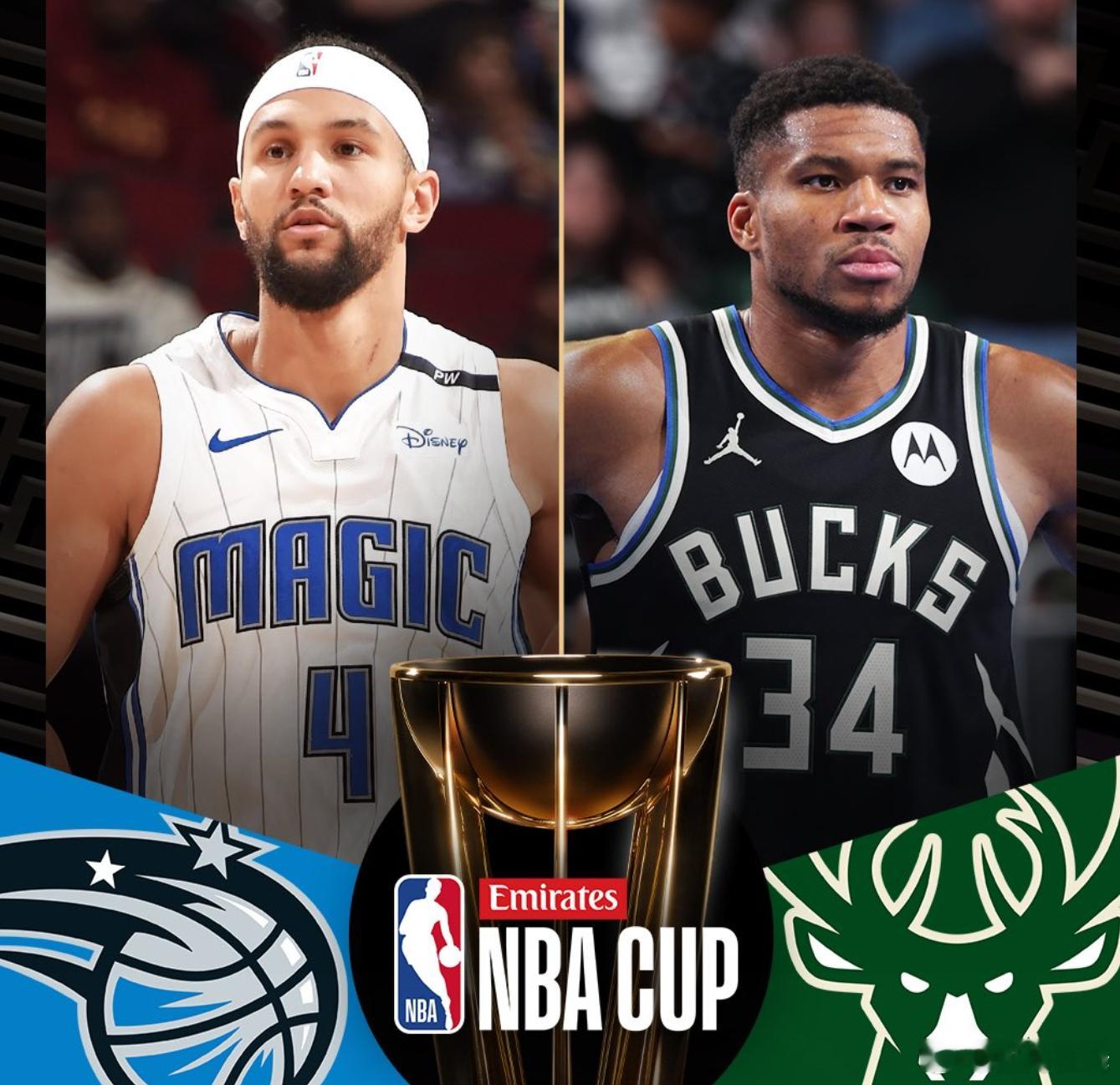 明早在演播室陪大伙看NBA杯淘汰赛魔术vs雄鹿。魔术这边两大核心班凯罗和瓦格纳均