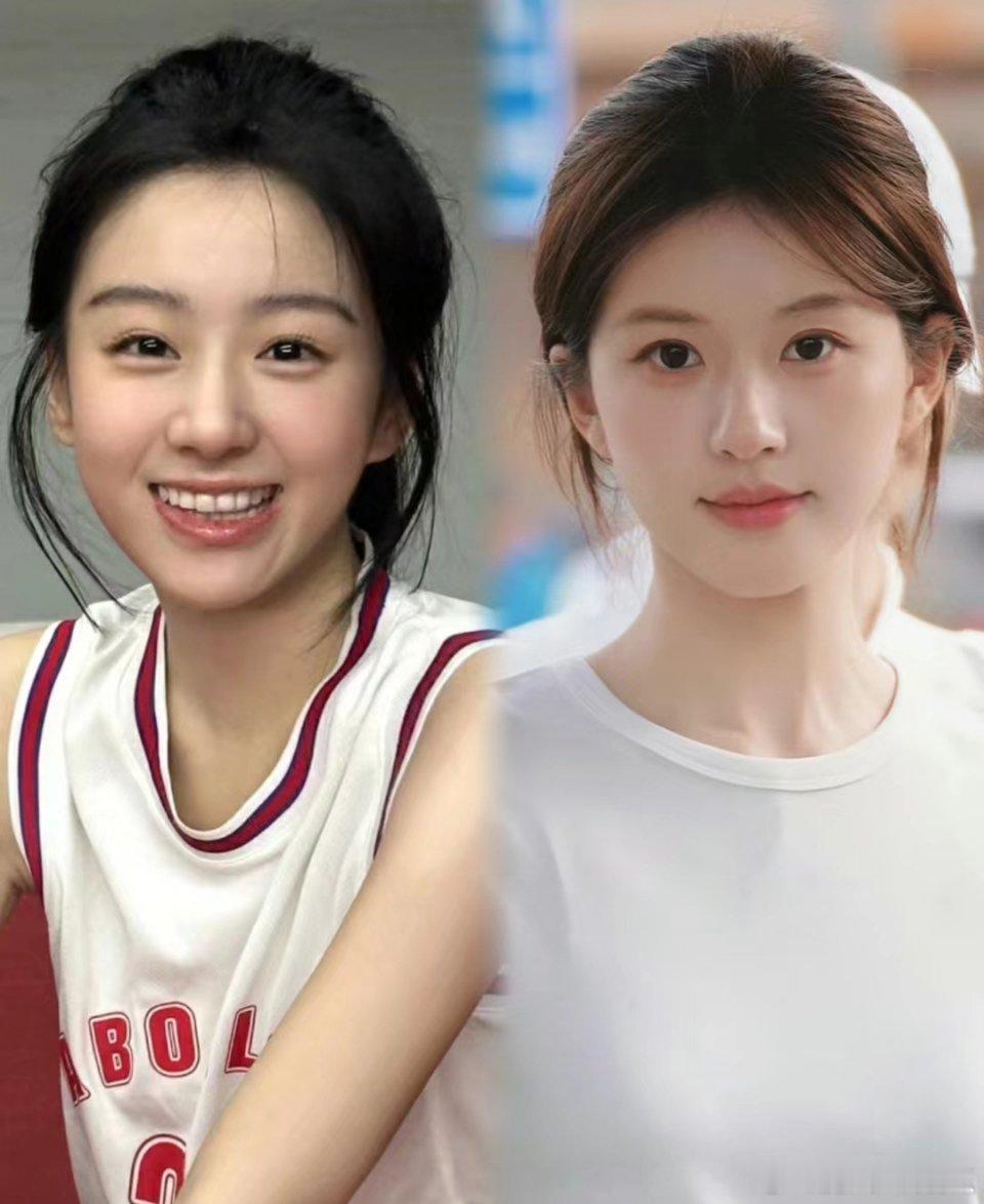 赵露思和包上恩可以说是甜妹的代表了，感觉她们两个人的脸型都非常的流畅 ​​​