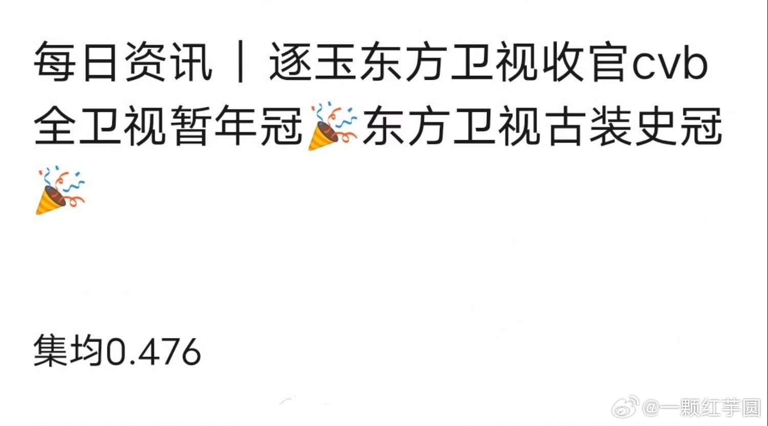 张凌赫 田曦薇 （不分先后）《逐玉》东方卫视cvb集均0.476！！全卫视暂年冠