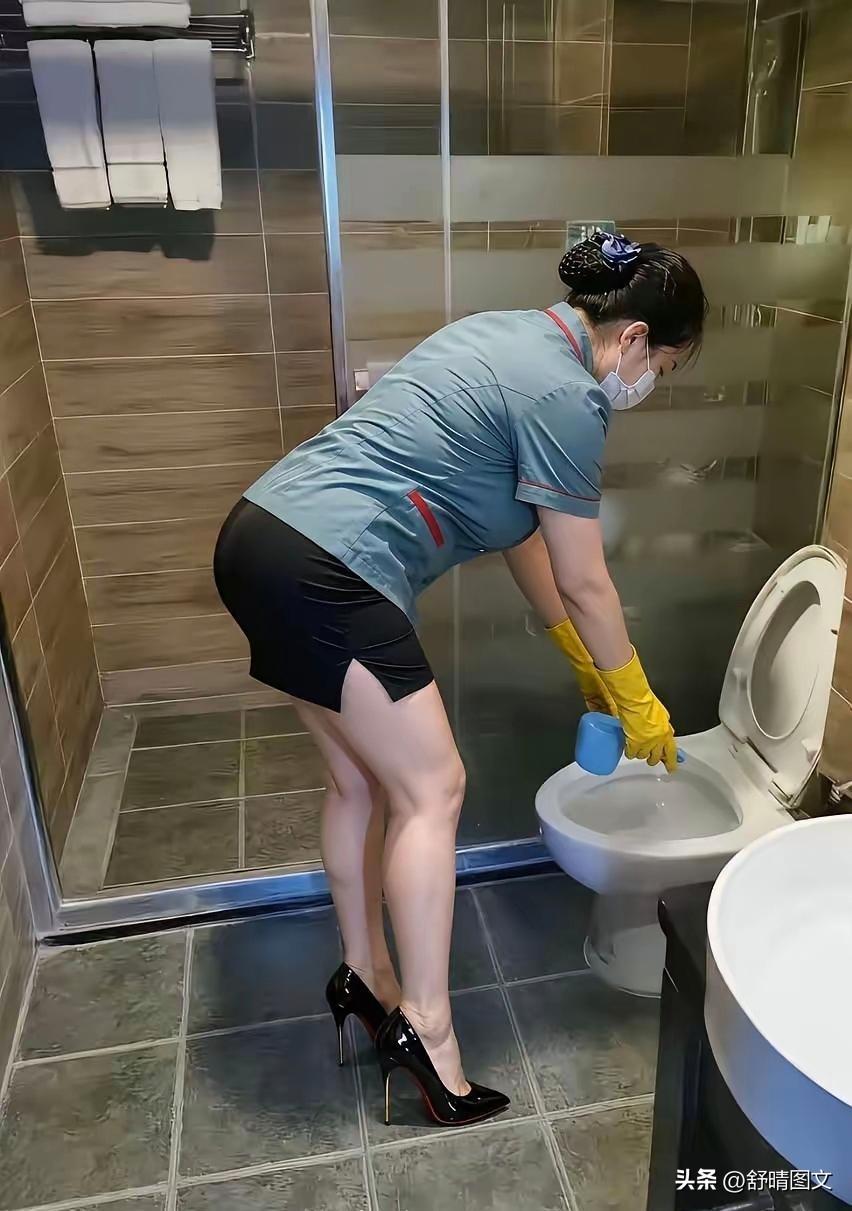 咱就是说，
现在的保洁阿姨都这么卷吗？
这美丽的大长腿，
这摩登的细高跟，
这干