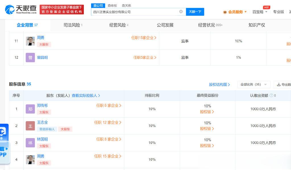 #周震南父亲公司多次被拉黑# 天眼查App显示，近日，四川正善实业股份有限公司再