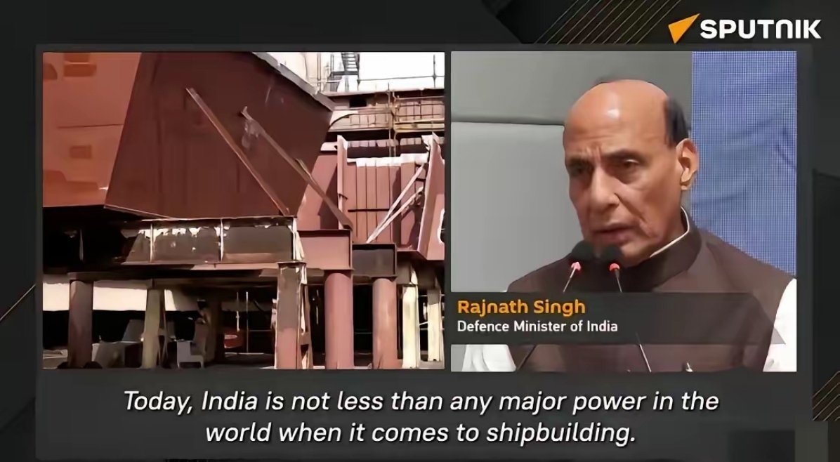 印度国防部长：“在造船这件事上，印度不比世界上任何大国差。” 