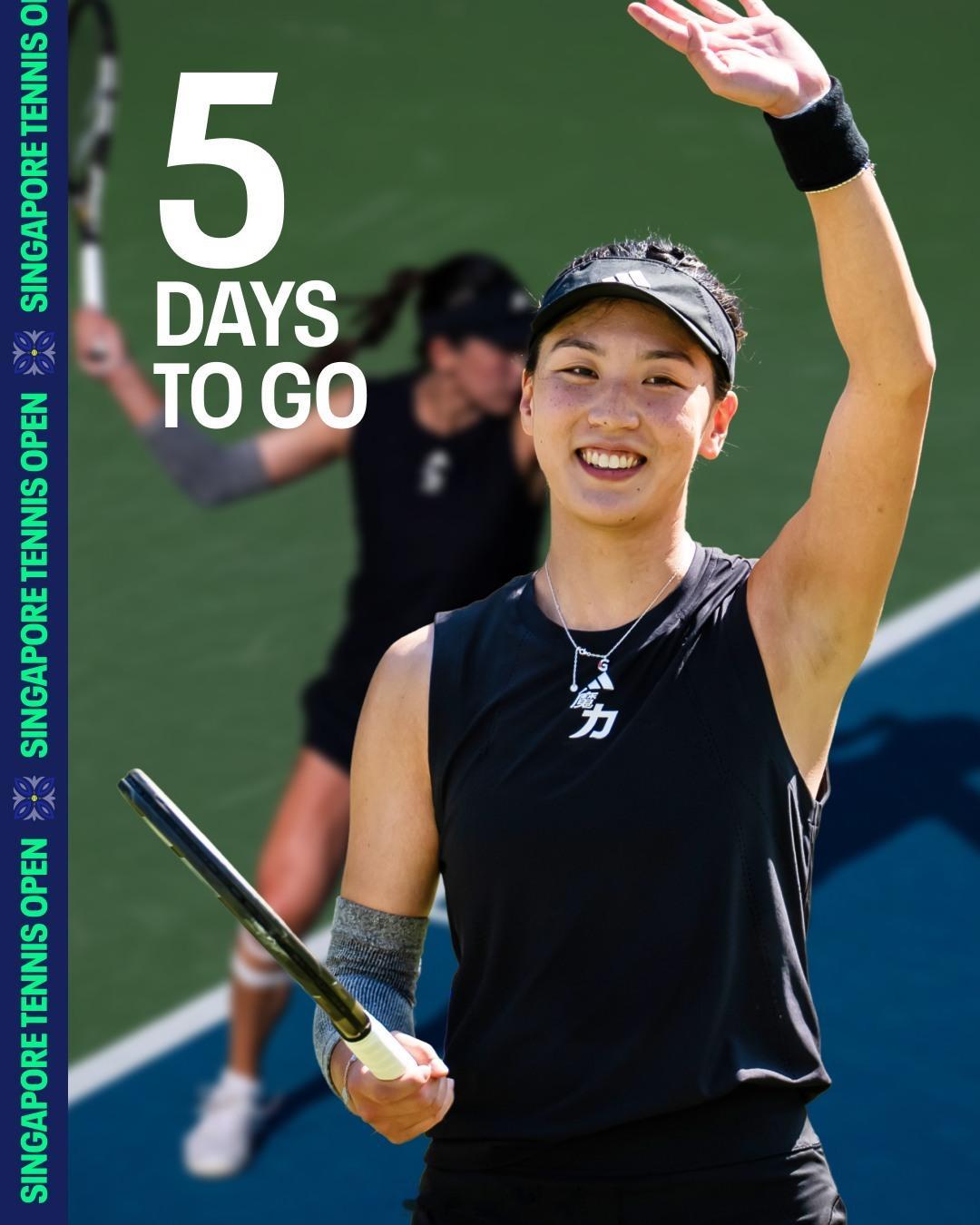 WTA500新加坡网球公开赛倒计时5天，用的宣传海报是王欣瑜🌹网球王欣瑜wta
