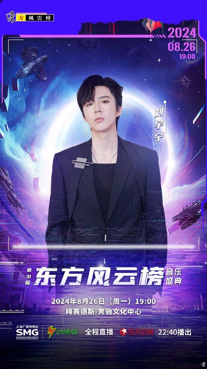 #东方风云榜到底有谁在啊# 当然是刘宇宁在呀！8月26日期待歌视双栖刘宇宁[憧憬