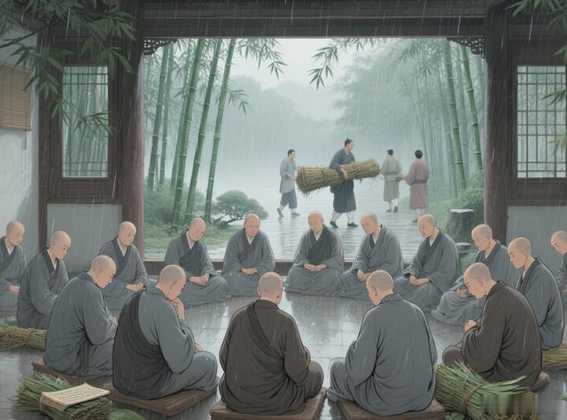 漠宏庵情感   竹林精舍的教化:精舍不久完成；计分十六大院，每院六十房，更有五百