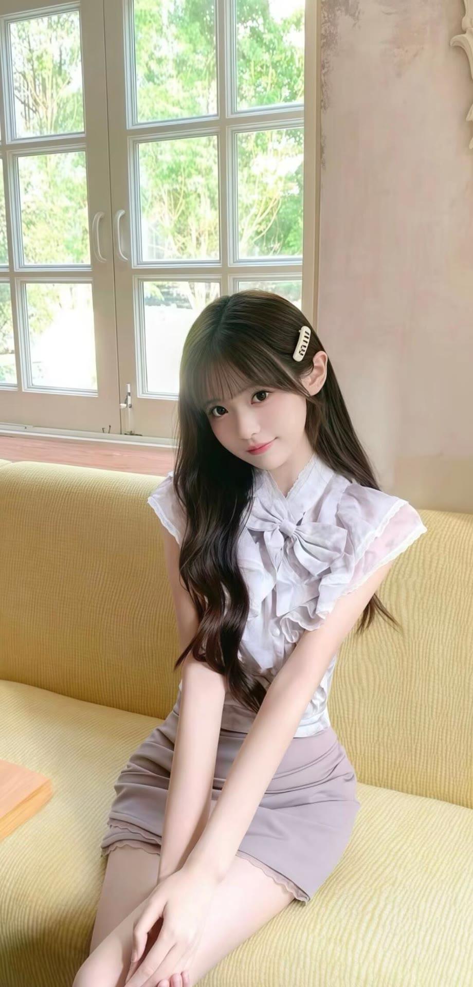 清纯美女就像春日里的第一朵桃花，清新又迷人。我之前参加一个活动，碰到个女孩，她穿