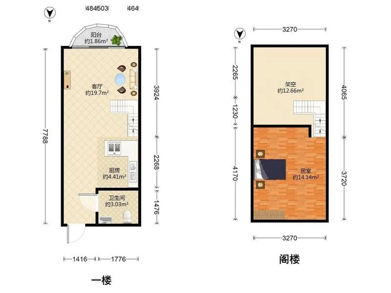 福田，Loft住宅，买一层送一层