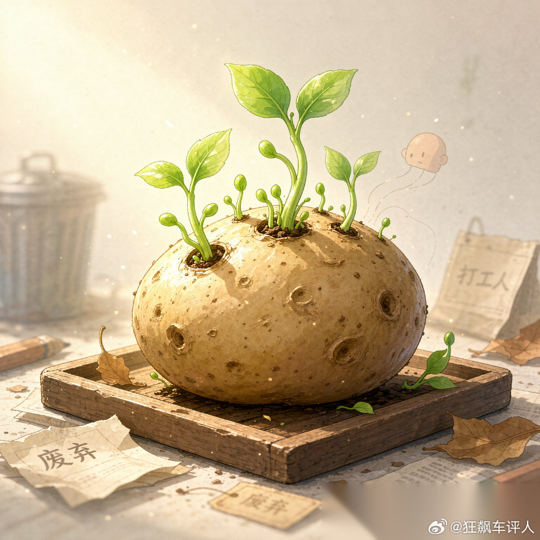 龙餐馆那个发芽土豆周边，第一眼觉得离谱，第二眼被治愈了。我们平时把发了芽的土豆当