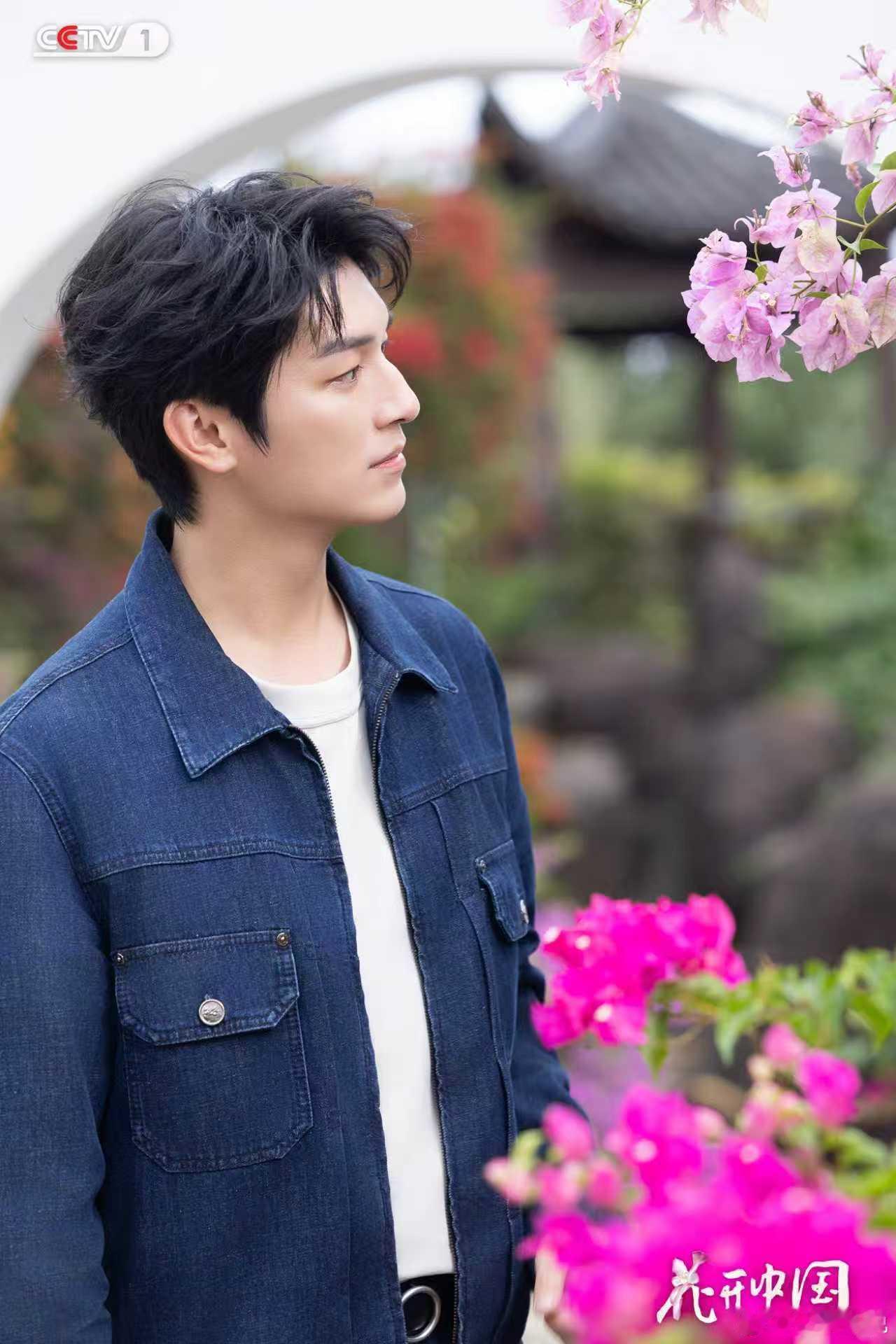 杨旭文上央视学会了种花握过刀剑的手，也能细心握起花枝。这次来到了广州的簕杜鹃花瀑