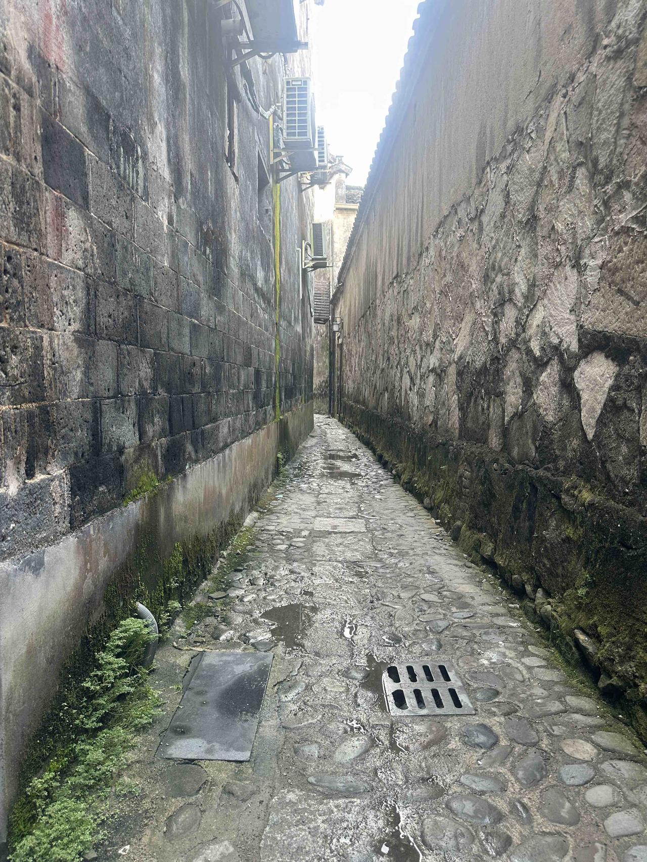 踏上古老的青石板路，
陌生又熟悉。
一股淡淡的乡愁涌上心头。

斑驳墙垣烙着岁月