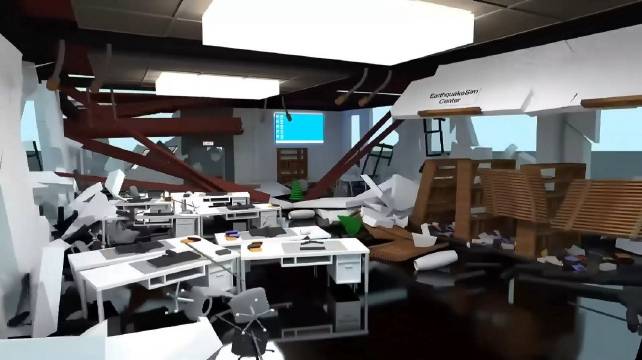 【地震模拟】办公室地震级别3D模拟

办公室在里氏1.2-8.1级地震（麦氏烈度1-12级）能够坚持