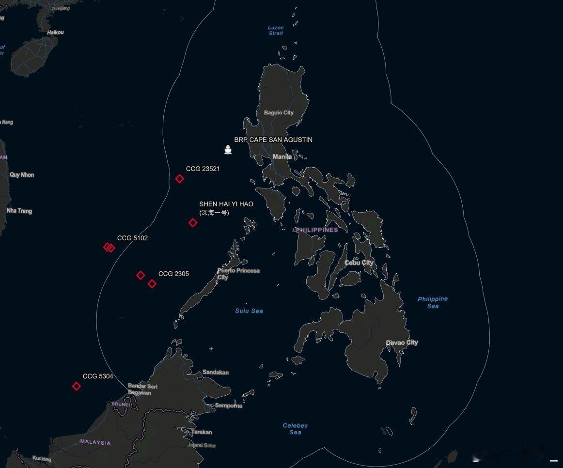 1月5日在南海巡航值守的部分中国海警舰艇南海态势