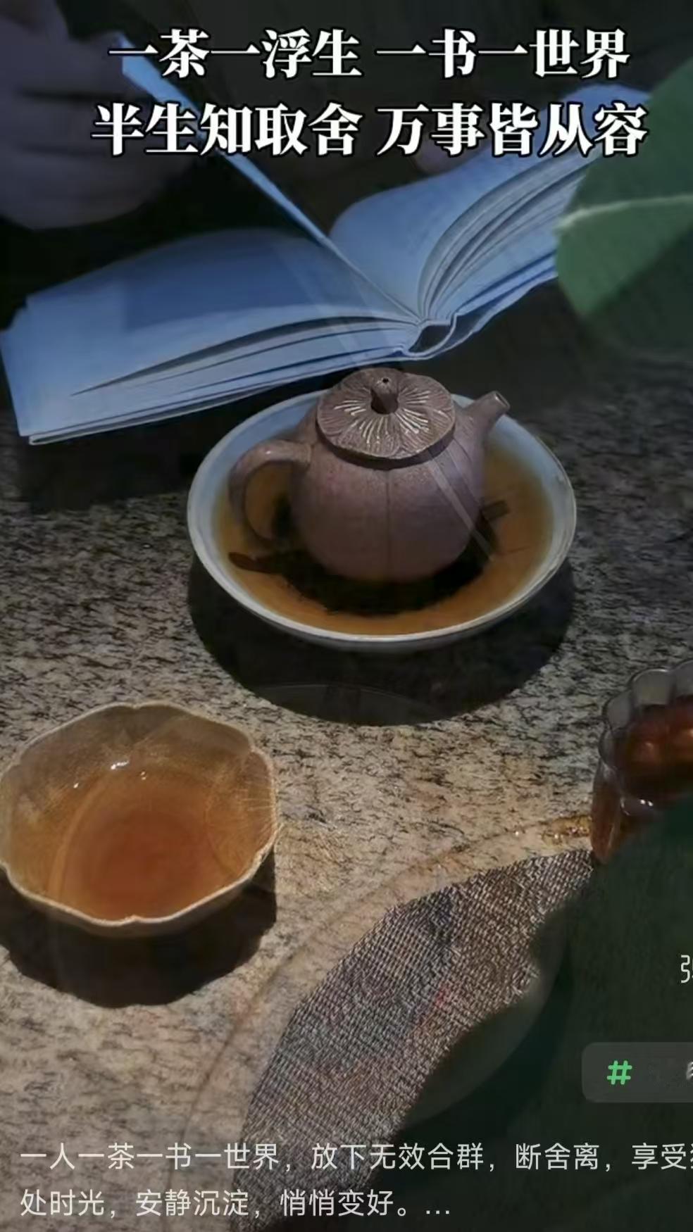 山坡羊·中年闲悟 
书香堪画，
清茶堪暇，
一书一茗浮生雅。
弃浮华，悟生涯，